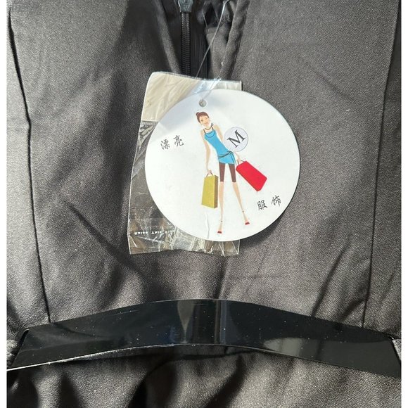 Piao Liang Fu Shi Strapless Romper With Skirt Black Size M Faux Metal Belt - Picture 7 of 8